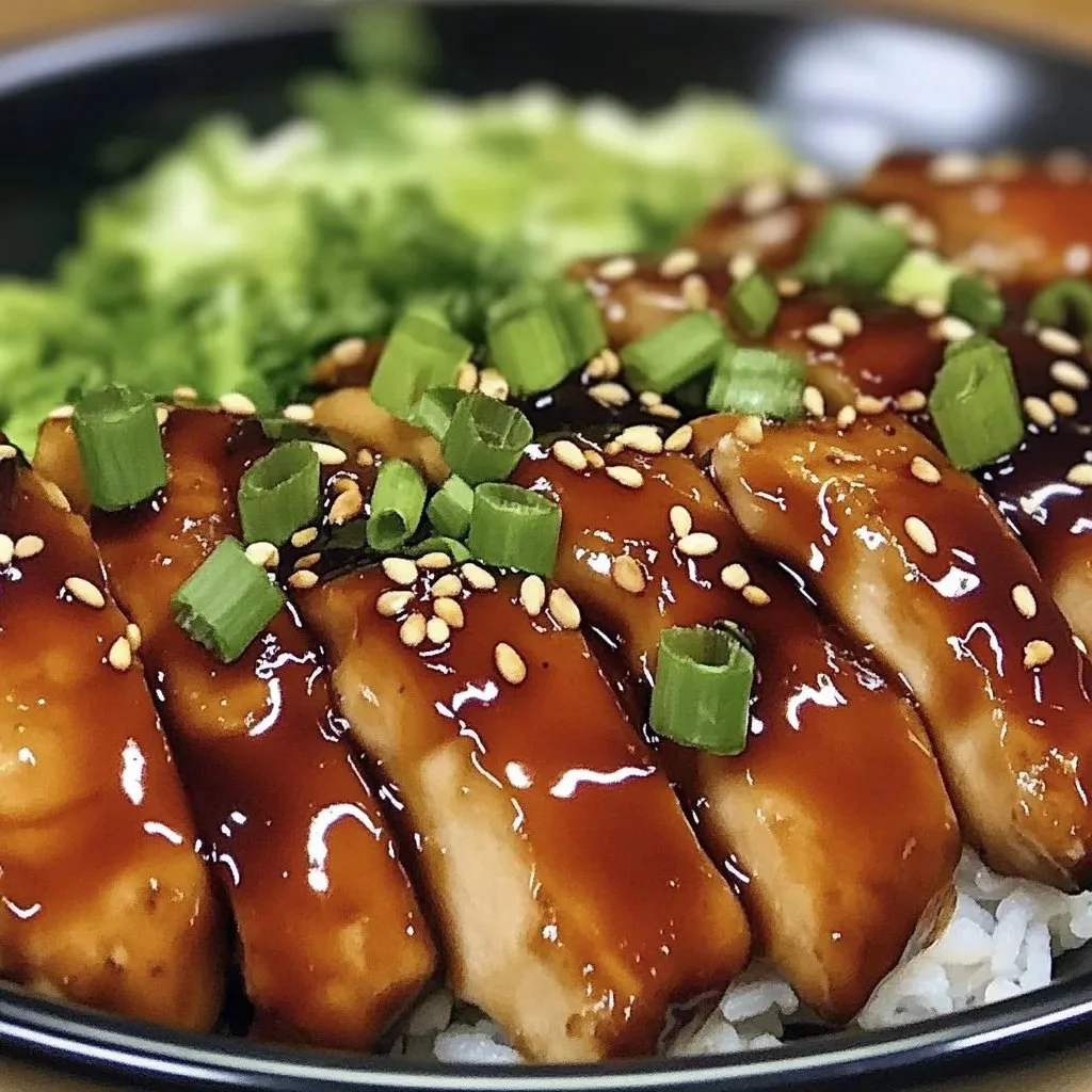Delicious teriyaki chicken served on a plate with vegetables and rice