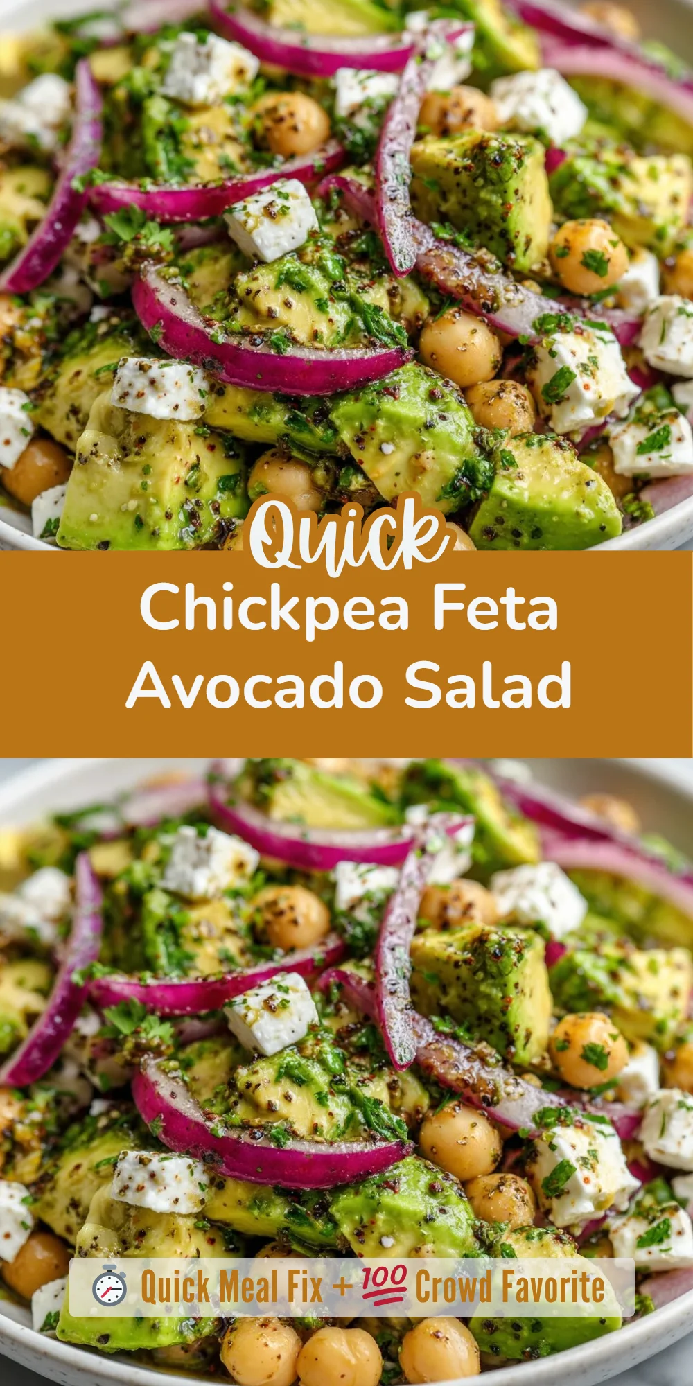 Chickpea Feta Avocado Salad