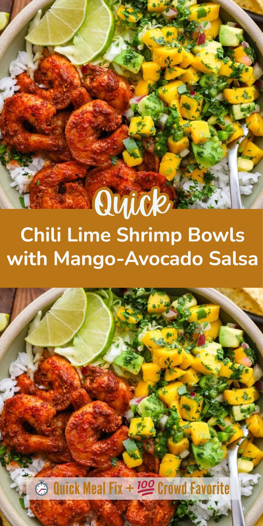 Chili Lime Shrimp Bowls with Mango-Avocado Salsa