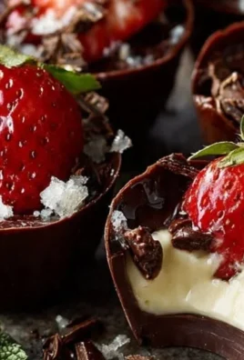Delicious chocolate strawberry cups with fresh strawberries and rich chocolate.