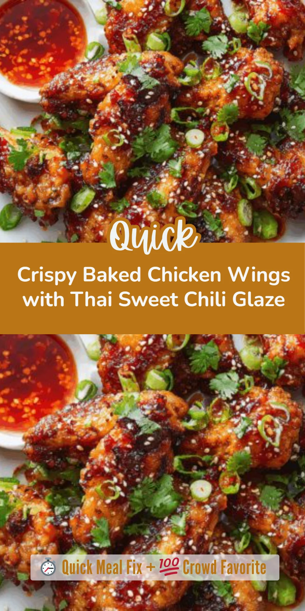 Crispy Baked Chicken Wings with Thai Sweet Chili Glaze