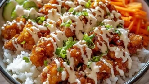 Crispy Bang Bang Chicken Bowl That Will Blow Your Mind
