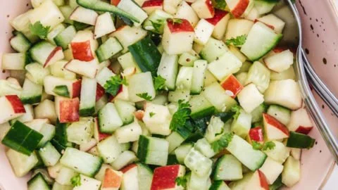 Fresh Cucumber Apple Salad with vibrant cucumbers and apples in a bowl