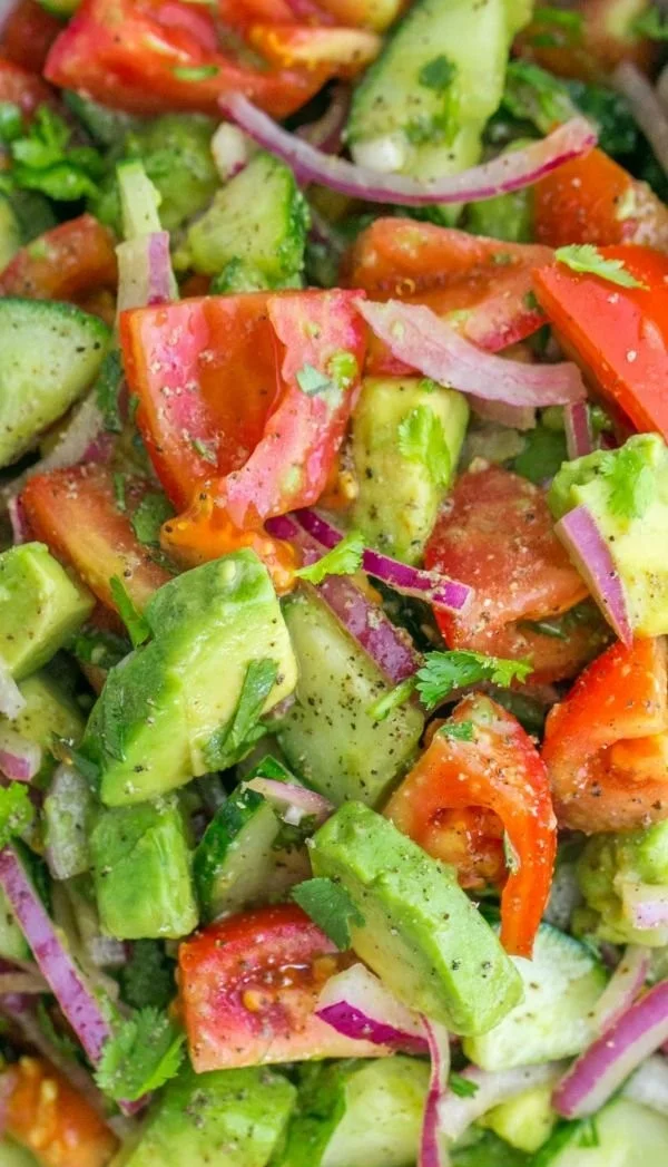Cucumber Tomato Avocado Salad