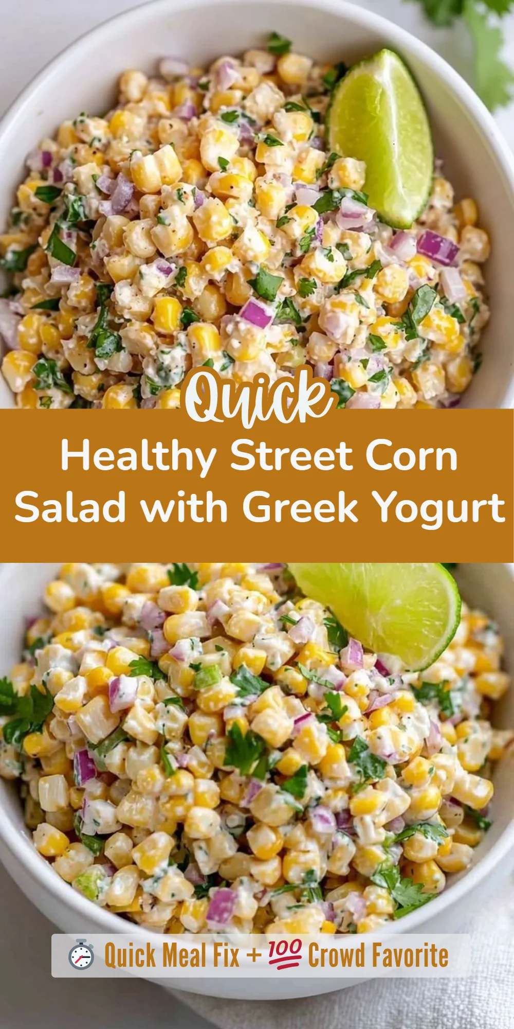 Healthy Street Corn Salad with Greek Yogurt