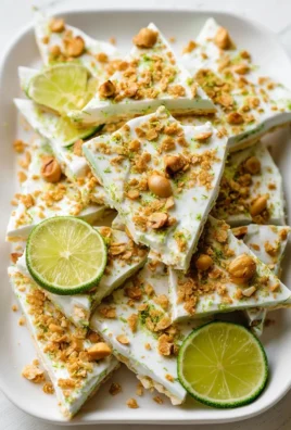 High protein key lime pie yogurt bark topped with lime zest and yogurt.