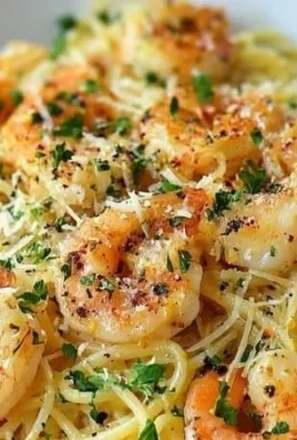 Delicious lemon garlic butter shrimp scampi pasta served on a plate