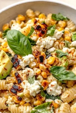 Delicious street corn pasta salad with fresh ingredients and vibrant colors