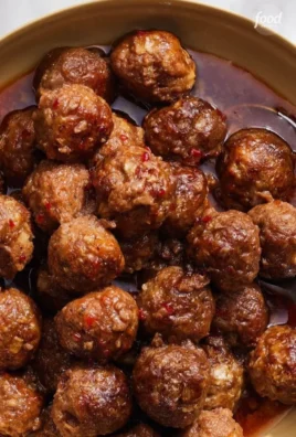 Kardea Brown's delicious sweet and spicy meatballs served on a plate.