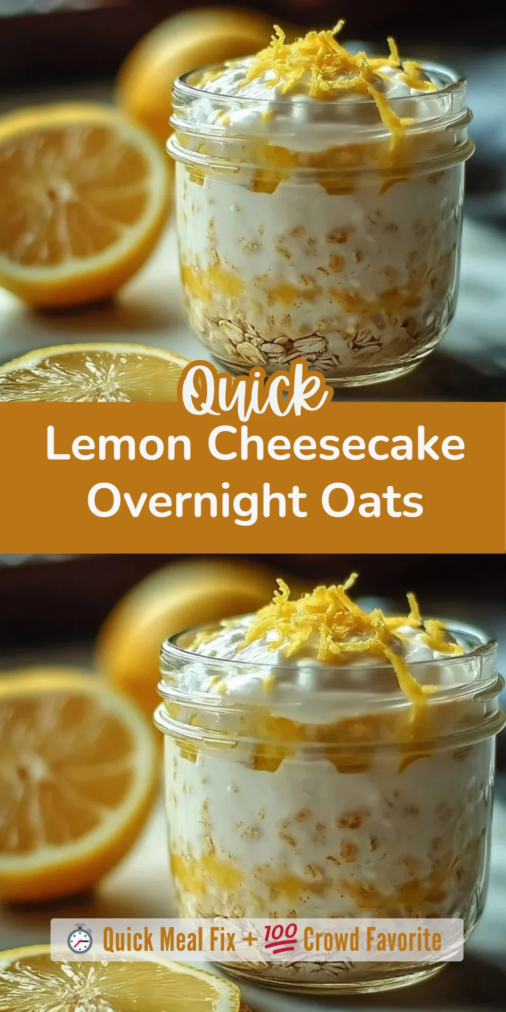 Lemon Cheesecake Overnight Oats