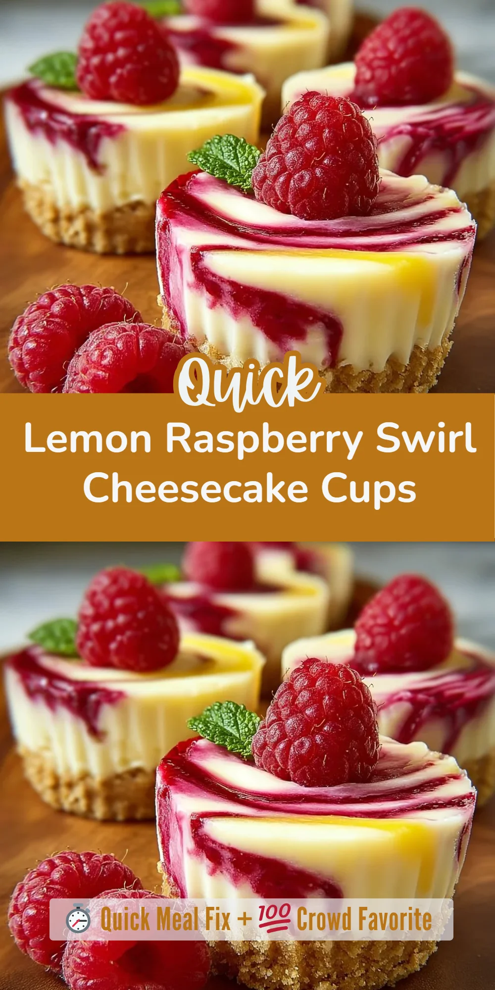 Lemon Raspberry Swirl Cheesecake Cups