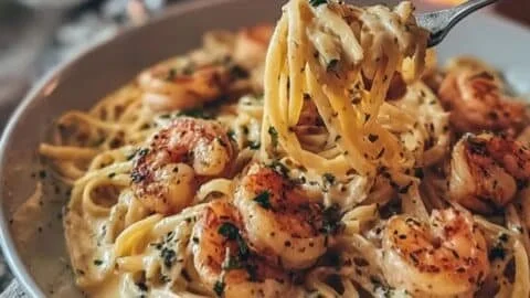 Delicious Marry Me Shrimp Pasta garnished with herbs and served in a bowl
