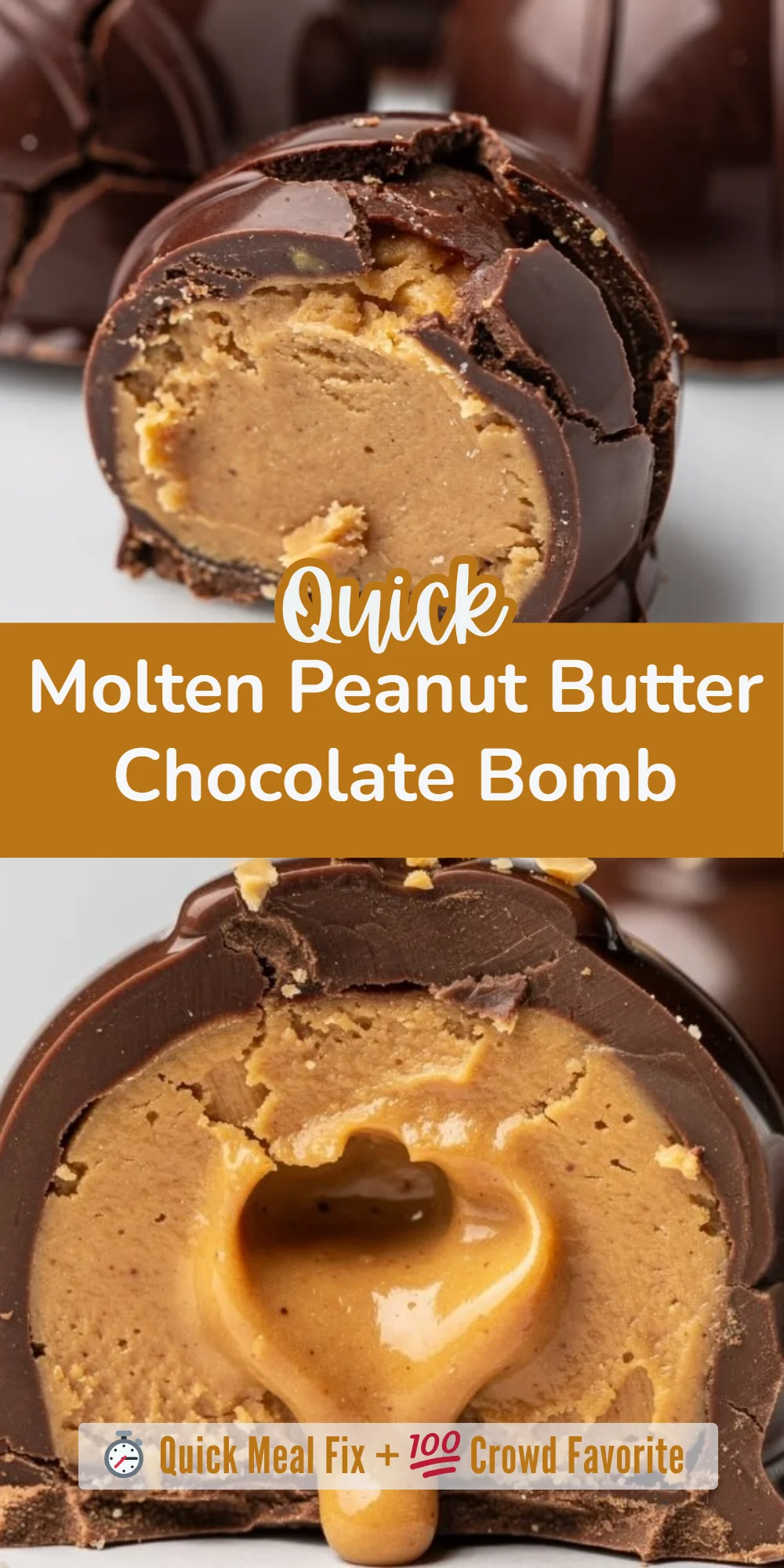 Molten Peanut Butter Chocolate Bomb