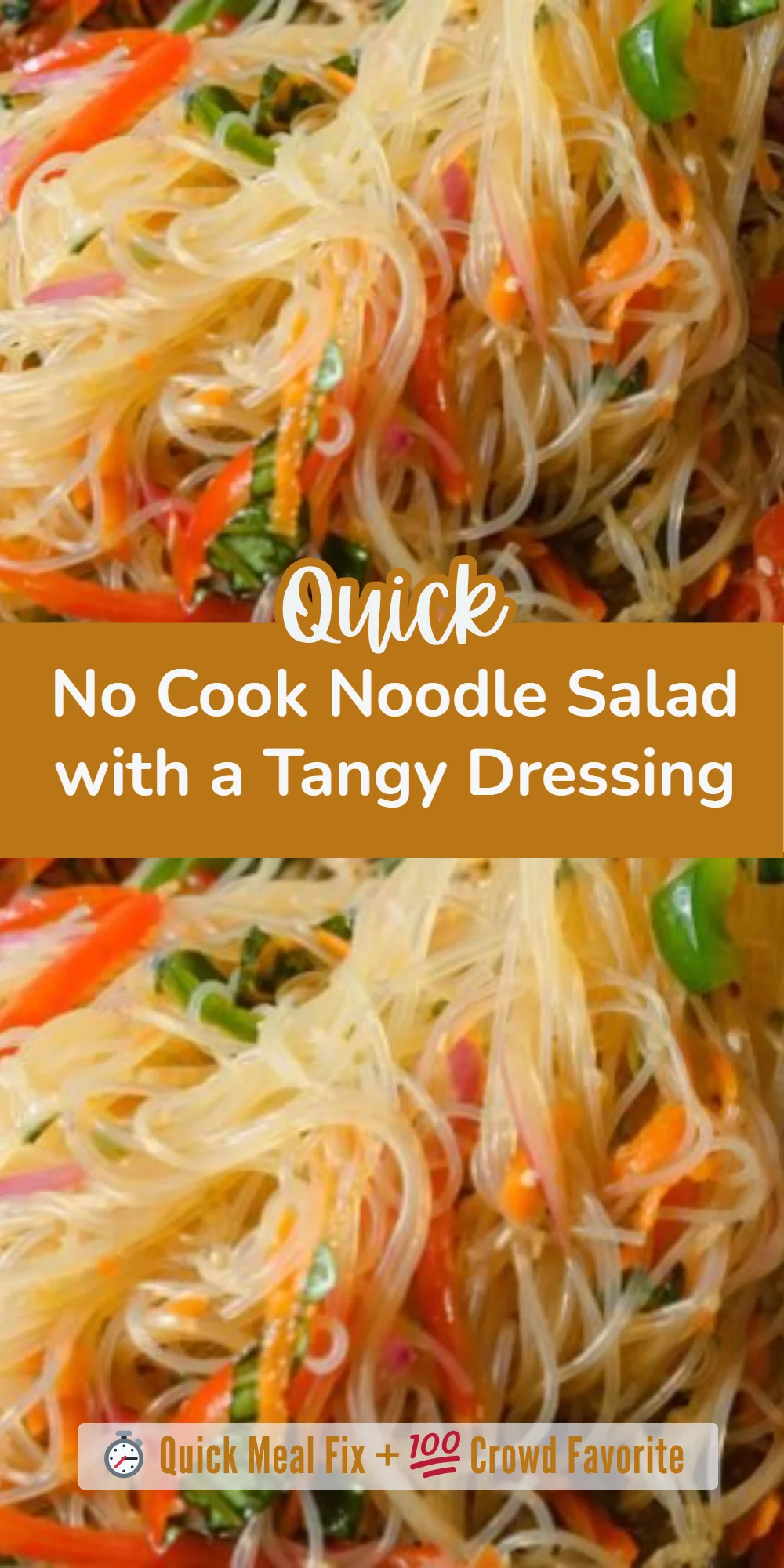 No Cook Noodle Salad with a Tangy Dressing