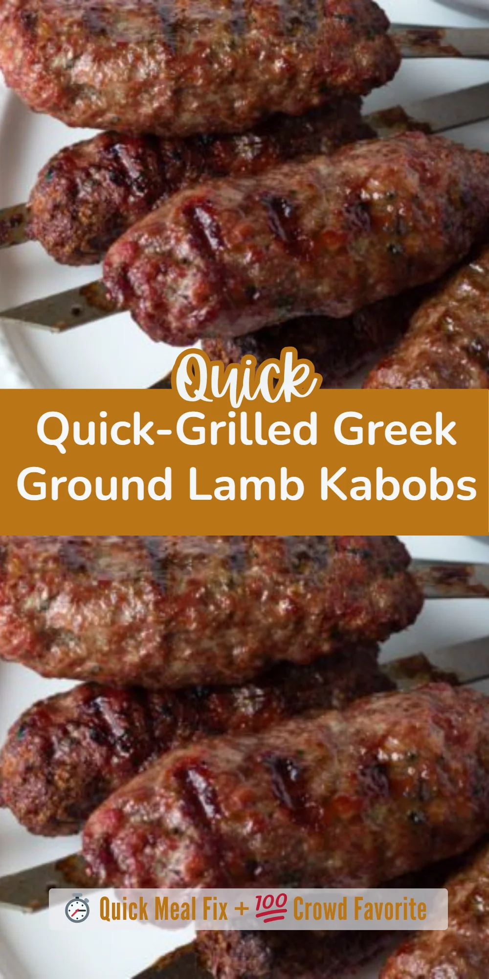 Quick-Grilled Greek Ground Lamb Kabobs