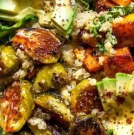 Colorful Quinoa and Veggie Power Bowls filled with fresh ingredients.