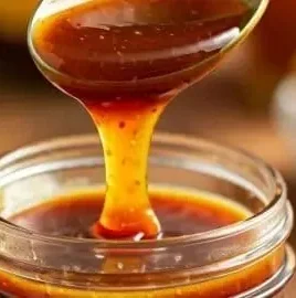 Bowl of Rachael Ray's homemade hot honey recipe with chili peppers