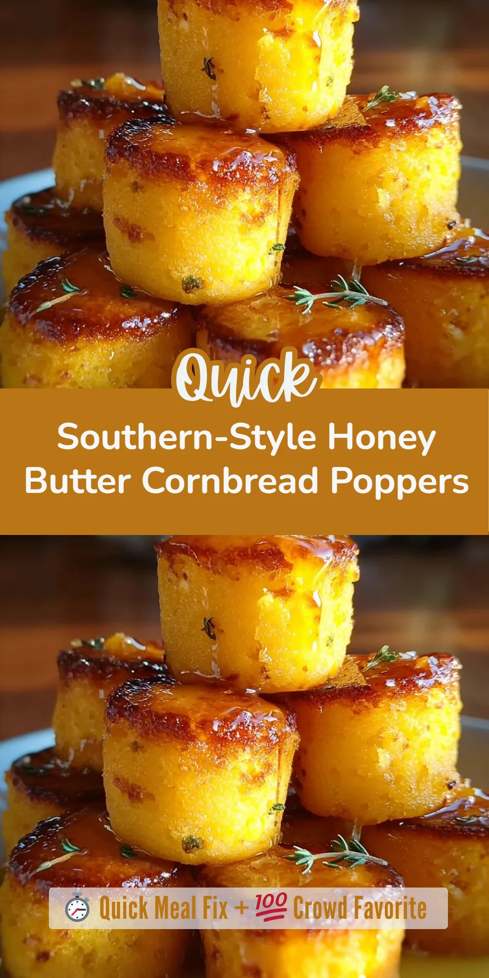 Southern-Style Honey Butter Cornbread Poppers