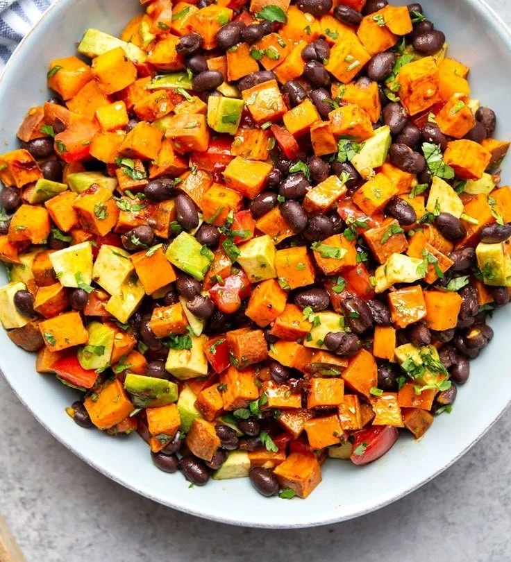 Spicy Chipotle Roasted Sweet Potato and Black Bean Salad