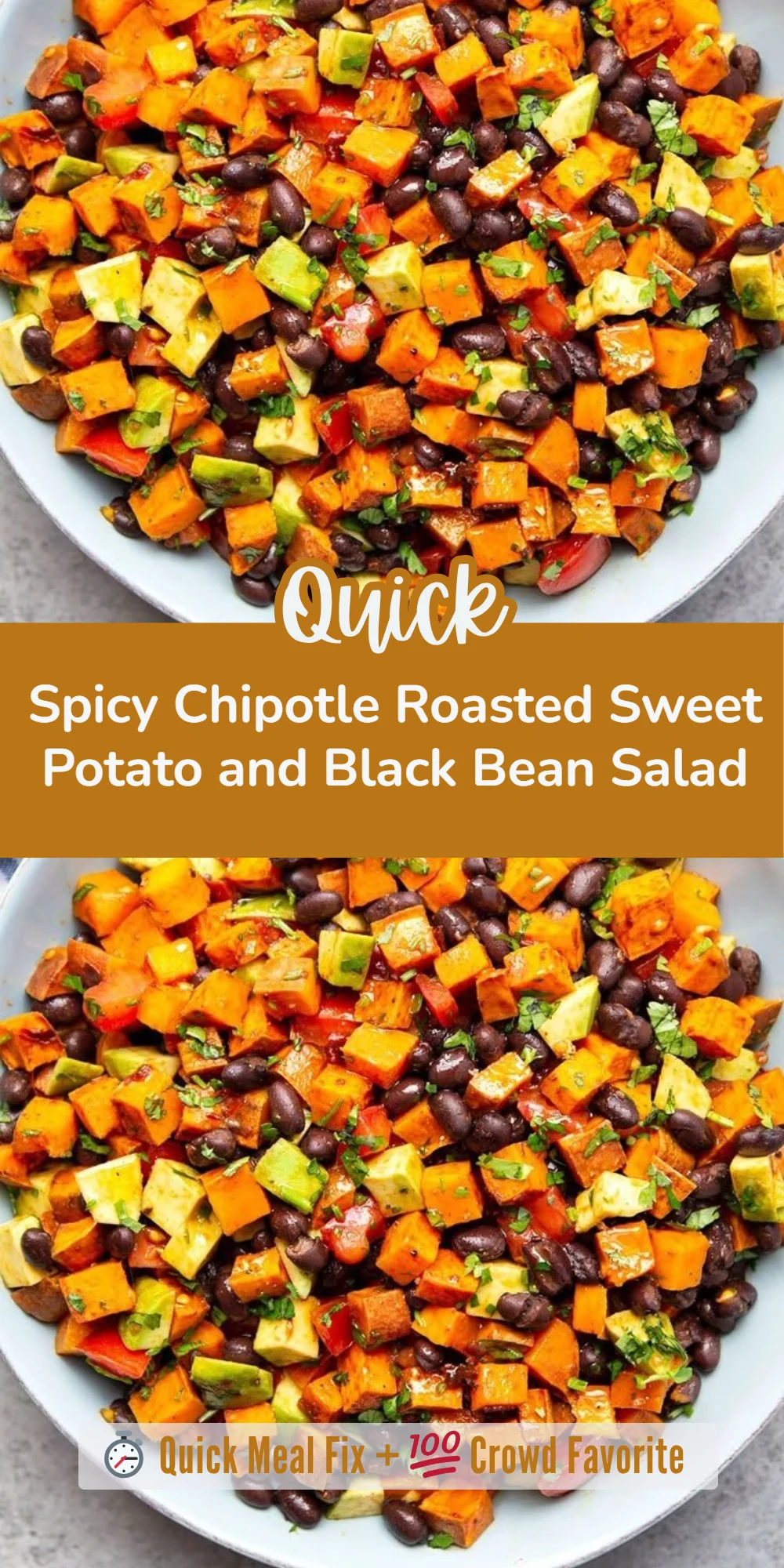 Spicy Chipotle Roasted Sweet Potato and Black Bean Salad