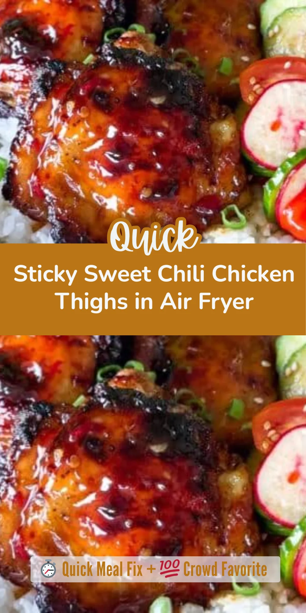 Sticky Sweet Chili Chicken Thighs in Air Fryer