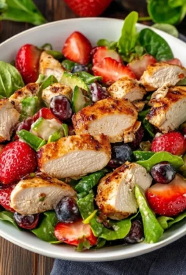 Fresh Strawberry Chicken Salad with juicy strawberries and grilled chicken
