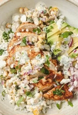 Street Corn Chicken Rice Bowl with fresh ingredients and vibrant flavors