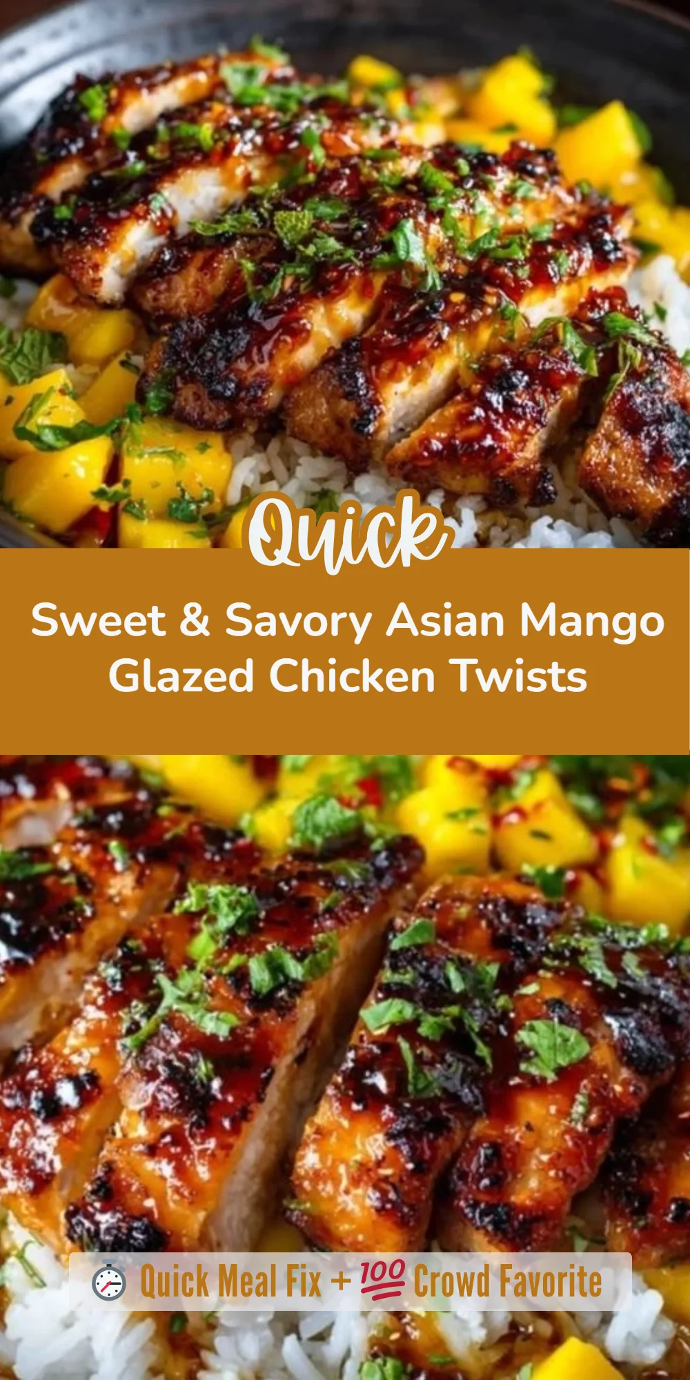 Sweet & Savory Asian Mango Glazed Chicken Twists