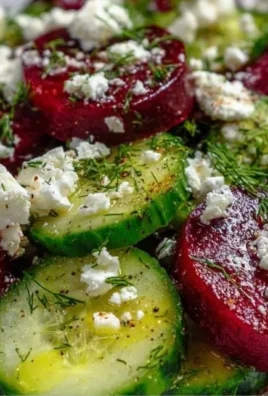 Colorful vibrant beet salad with greens and toppings
