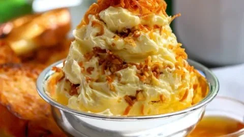 Whipped Butter with Crispy Shallots and Honey