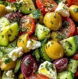 Zesty Mediterranean Avocado Salad with fresh ingredients and vibrant colors