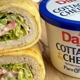 Delicious 2 ingredient cottage cheese flatbread ready to enjoy