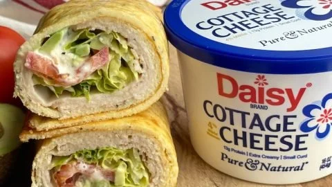 Delicious 2 ingredient cottage cheese flatbread ready to enjoy