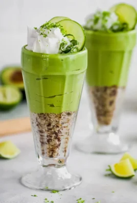 Avocado key lime pie in a jar, paleo and vegan dessert