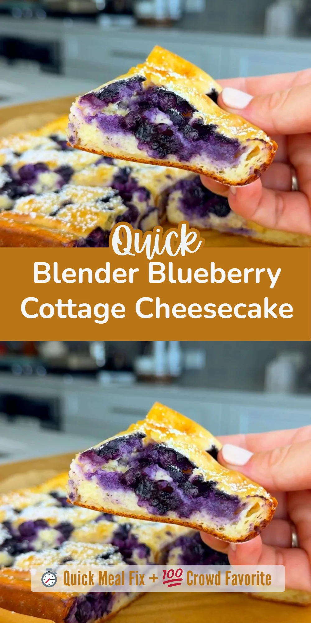 Blender Blueberry Cottage Cheesecake