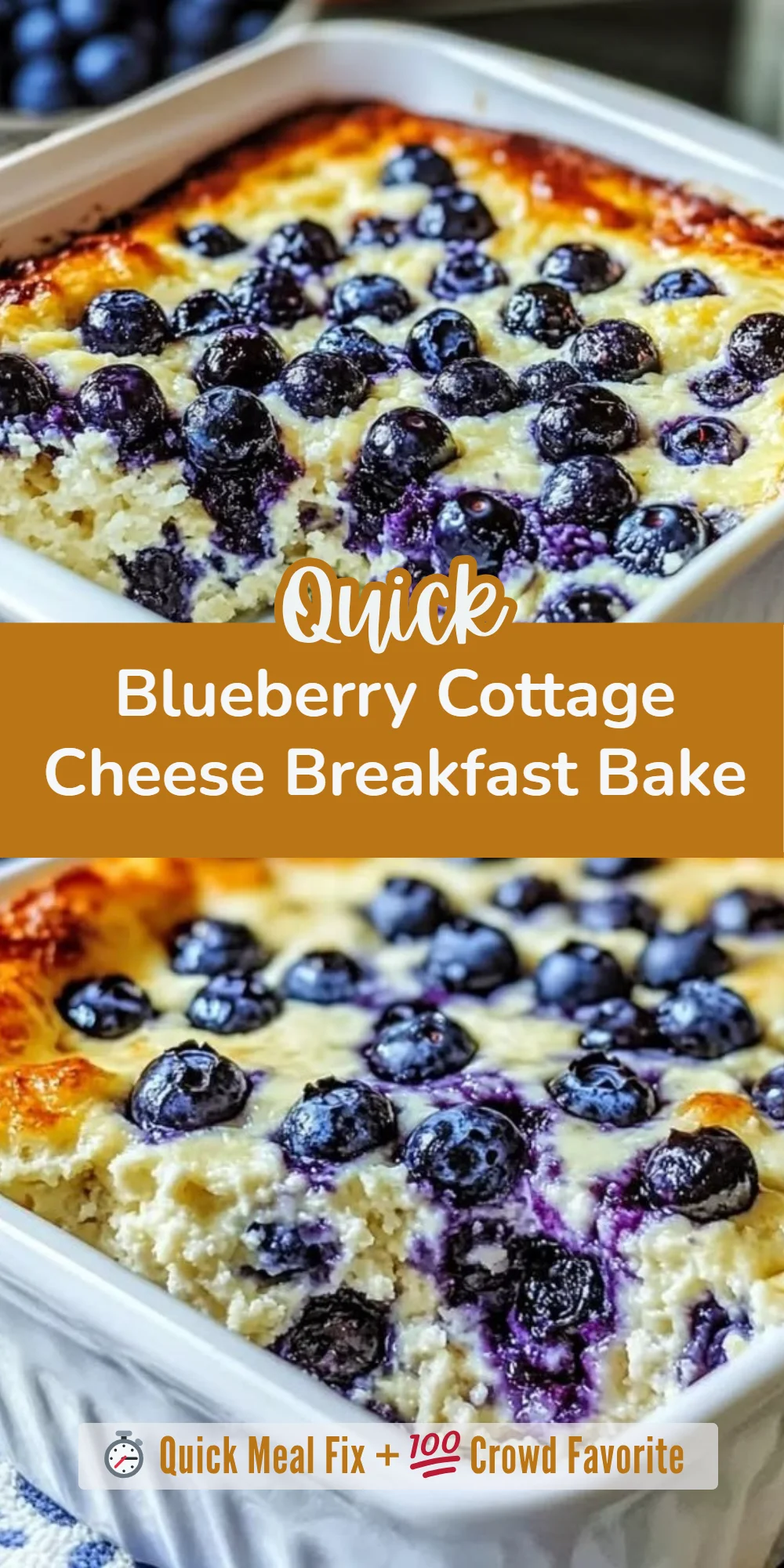 Blueberry Cottage Cheese Breakfast Bake
