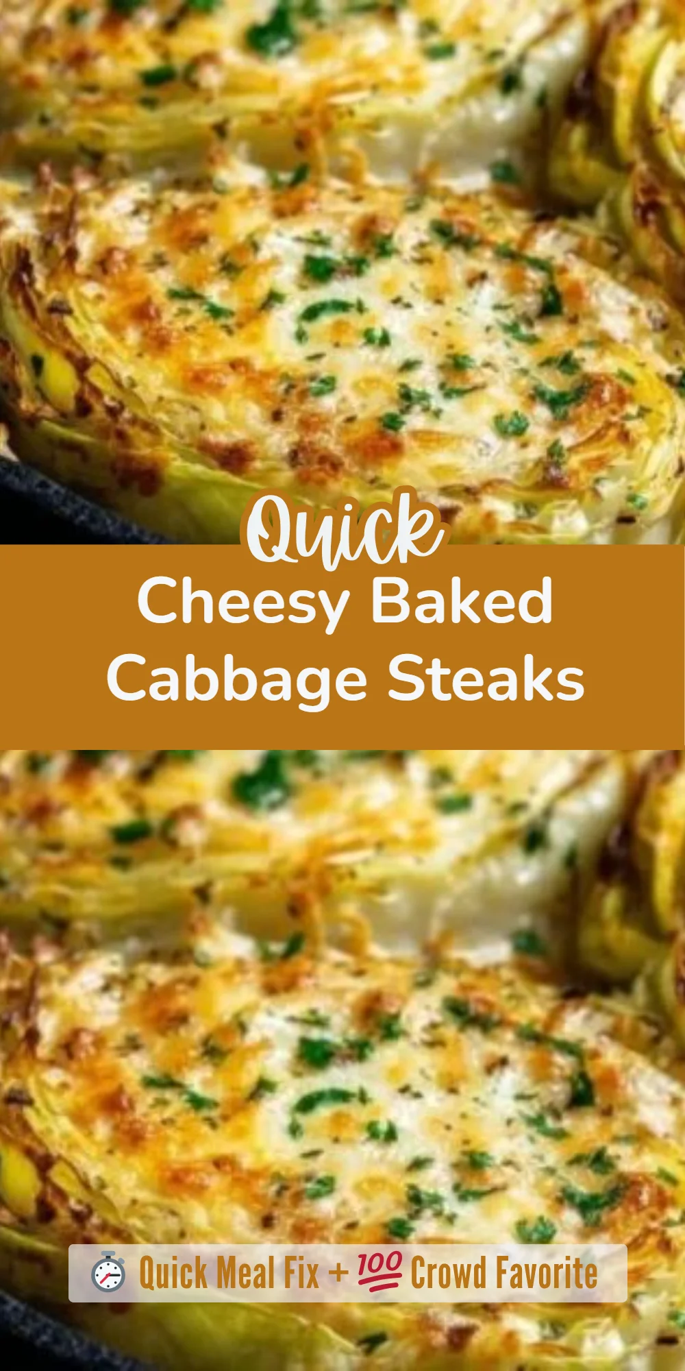 Cheesy Baked Cabbage Steaks