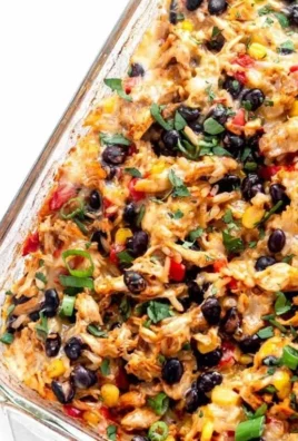 Delicious Chicken Burrito Casserole served in a baking dish