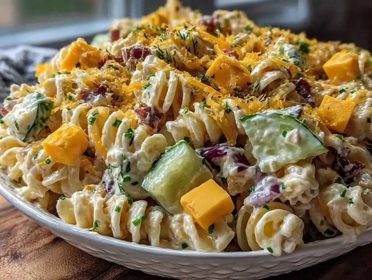 Creamy Dill Pickle Pasta Salad
