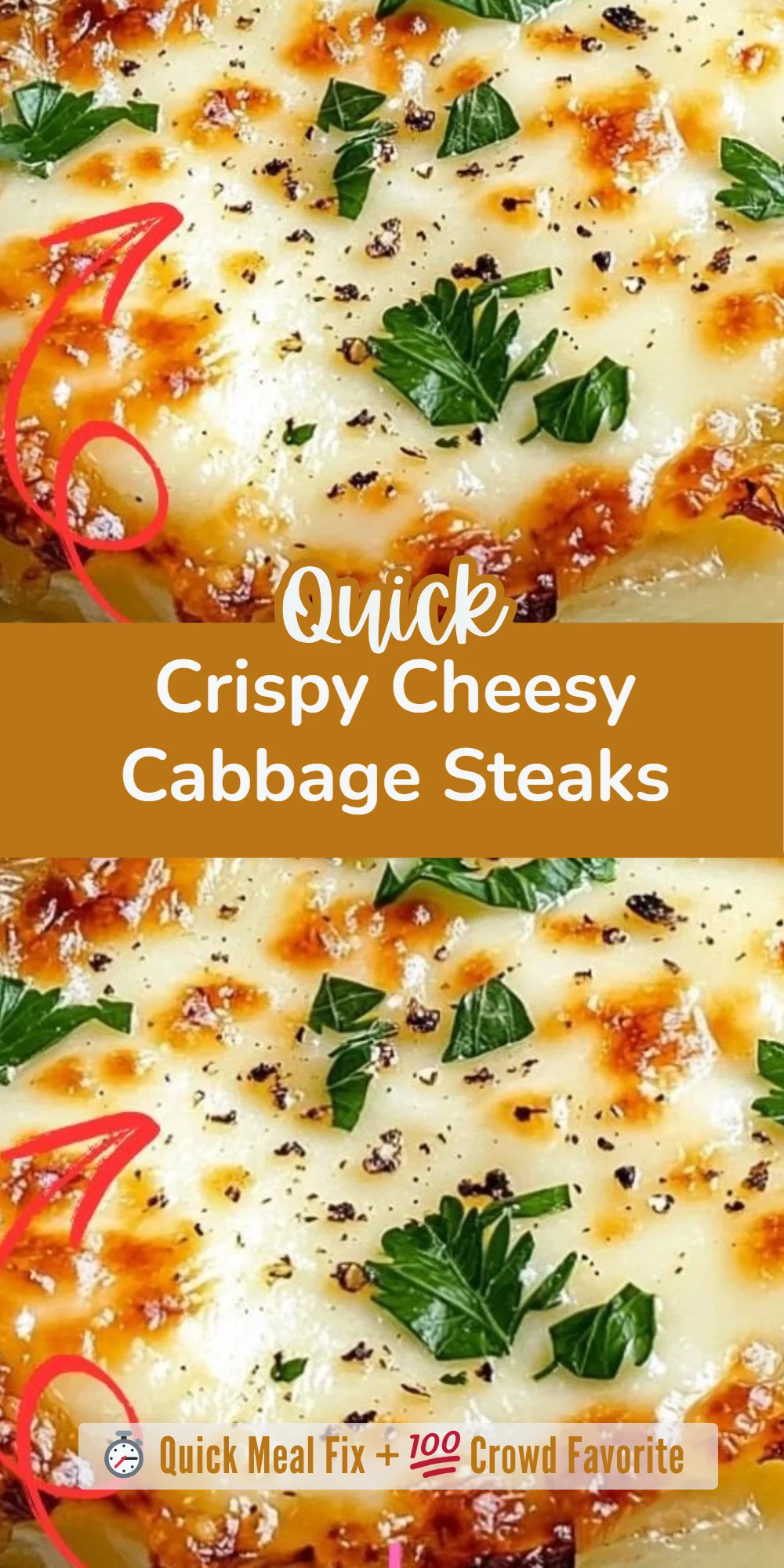 Crispy Cheesy Cabbage Steaks