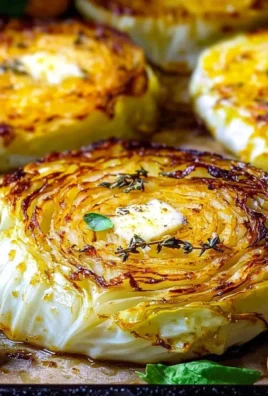 Crispy roasted Parmesan cabbage steaks topped with garlic herb butter
