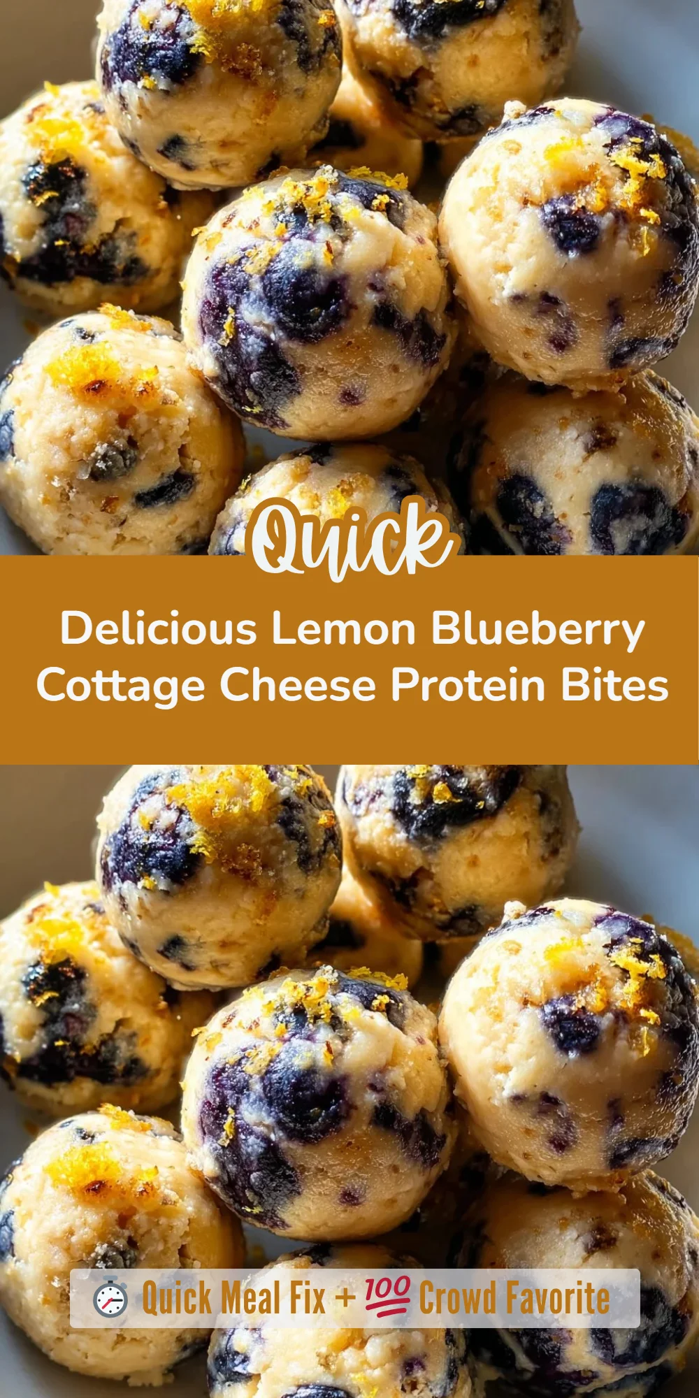 Delicious Lemon Blueberry Cottage Cheese Protein Bites