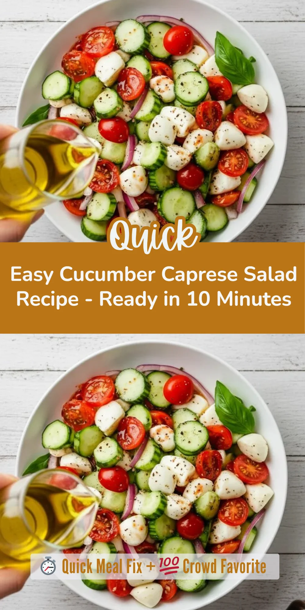 Easy Cucumber Caprese Salad Recipe - Ready in 10 Minutes