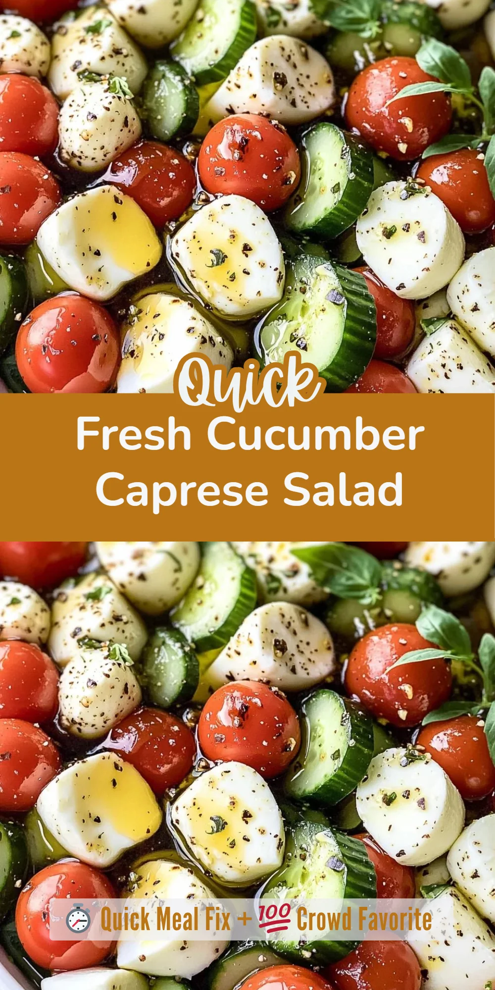 Fresh Cucumber Caprese Salad