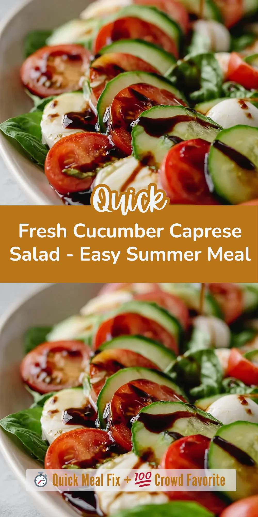 Fresh Cucumber Caprese Salad - Easy Summer Meal
