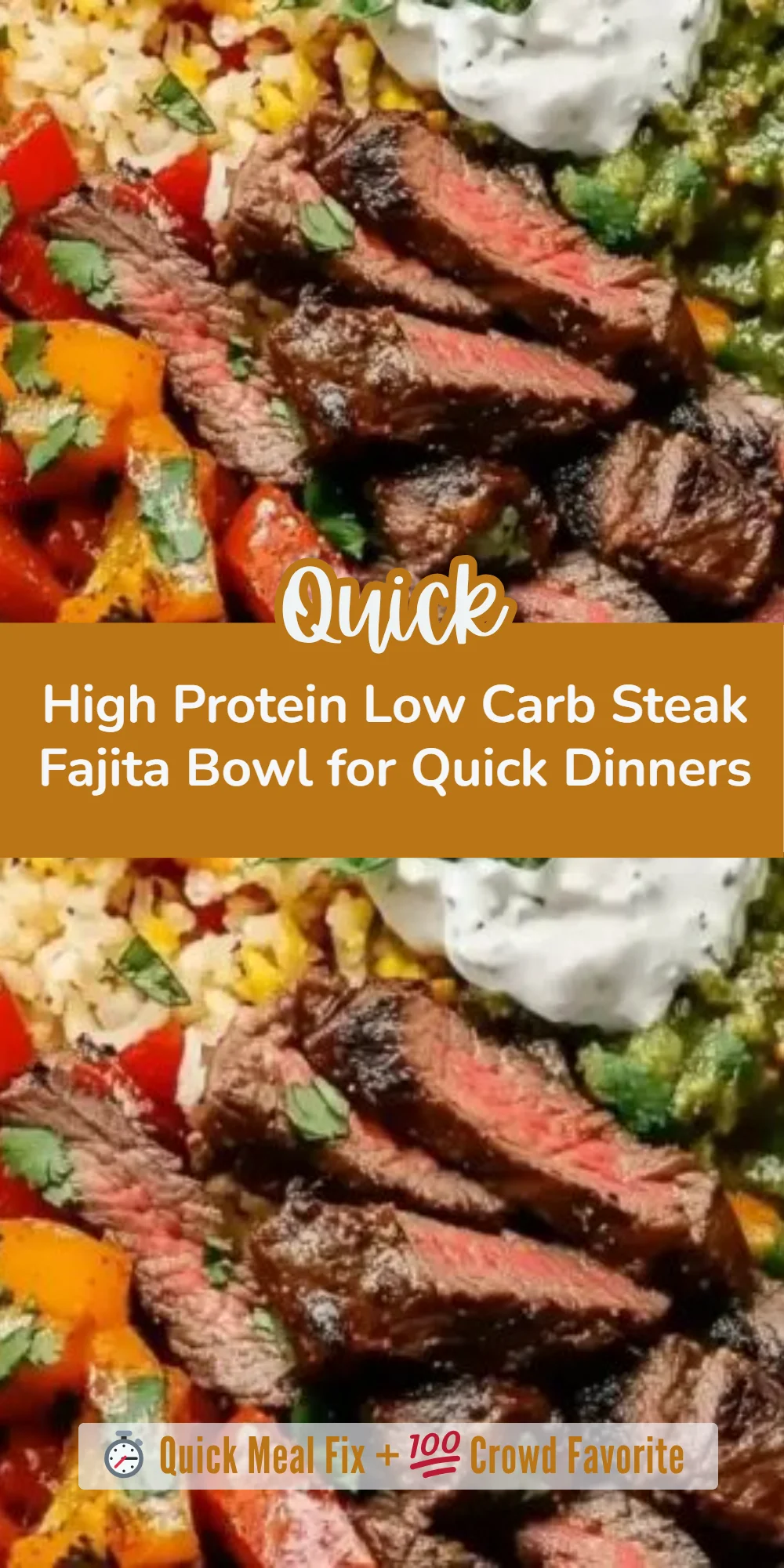 High Protein Low Carb Steak Fajita Bowl for Quick Dinners