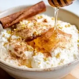 Honey cinnamon cottage cheese bowl topped with a sprinkle of cinnamon