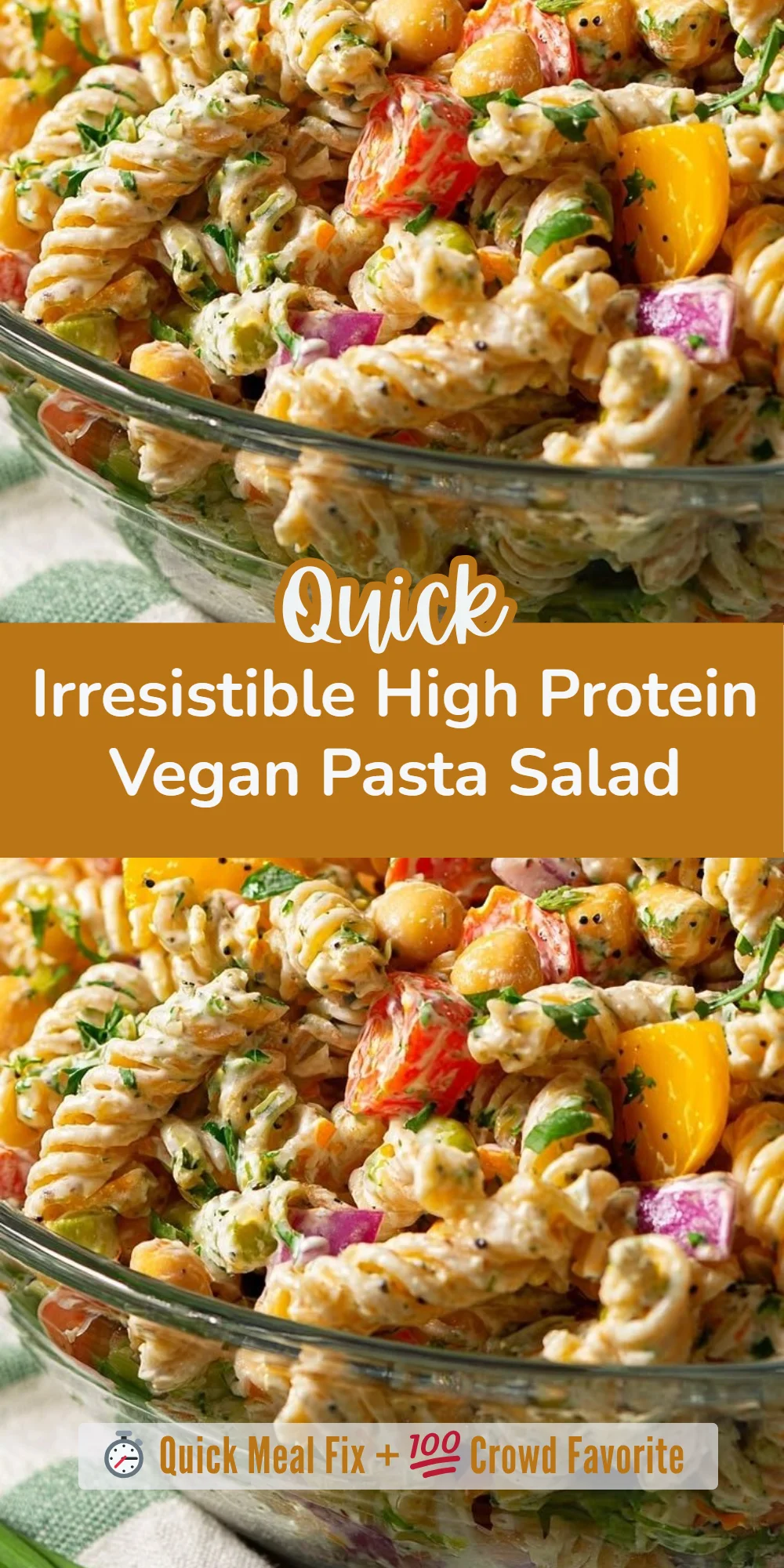Irresistible High Protein Vegan Pasta Salad