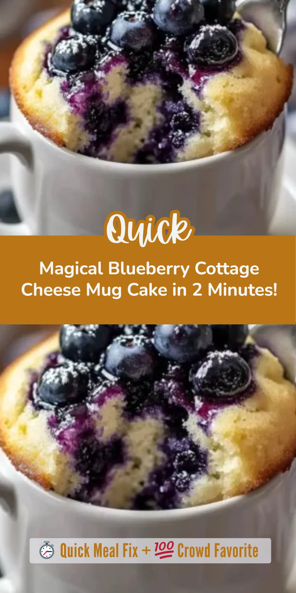 Magical Blueberry Cottage Cheese Mug Cake in 2 Minutes!