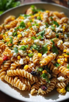 Bowl of Mexican Street Corn Pasta Salad with fresh ingredients